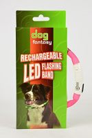 Obojek DOG FANTASY světelný USB růžový 70 cm 1ks