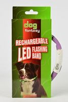 Obojek DOG FANTASY světelný USB fialový 70 cm 1ks