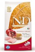 N&D Low Grain DOG Adult Chicken & Pomegranate 12kg + Perrito snacks Chicken soft cubes pro psy a kočky 50g