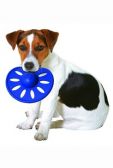 Hračka pes létající talíř gumový 15cm vanilka KAR 1ks